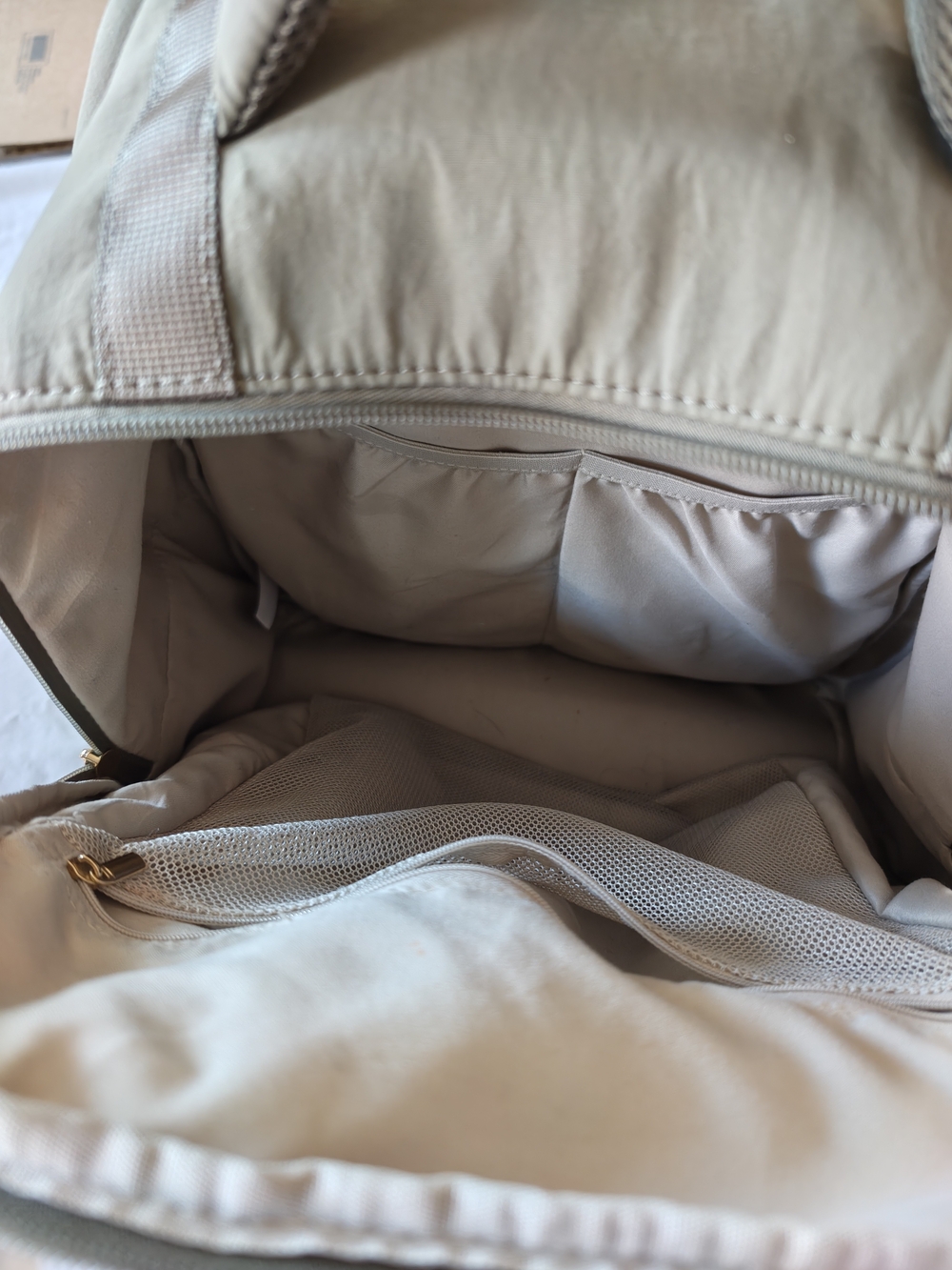 Isaac Mizrahi Taupe Backpack with Gold Hardware - Picture 8 of 13